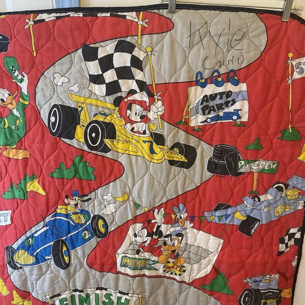 VTG 90s Disney Mickey Mouse & Friends Toddler Bedding Fitted Flat Sheets Blanket
